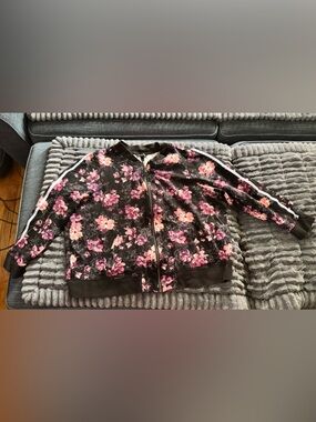 torrid Black Floral Zip-Front Skirt with Pink & Purple Blooms